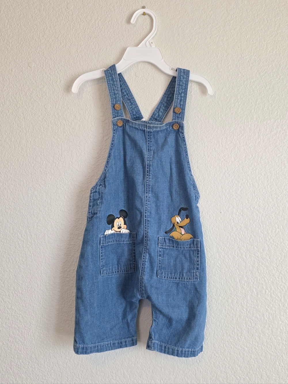 H&M Disney Mickey & Pluto Baby Denim Shortalls